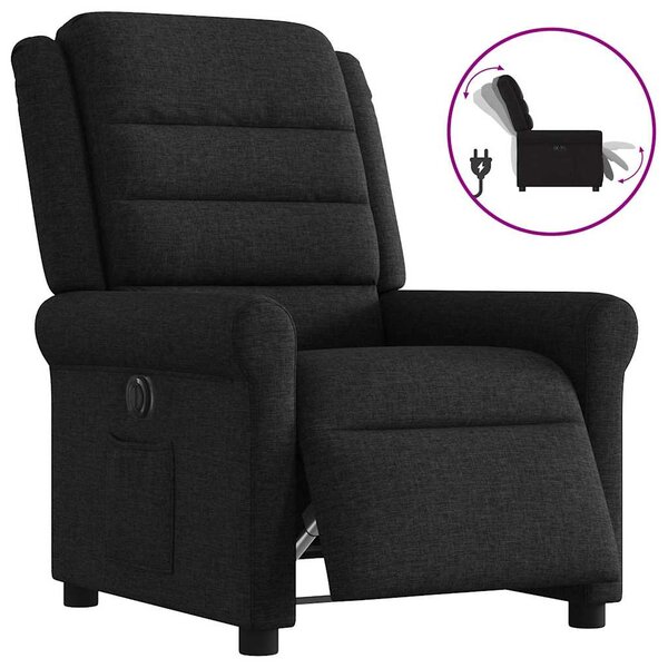 vidaXL Fauteuil inclinable électrique Noir Tissu