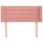 vidaXL Tête de lit avec oreilles Rose 83x16x78/88 cm Velours