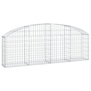 vidaXL Panier de gabions arqué 200x30x60/80 cm Fer galvanisé