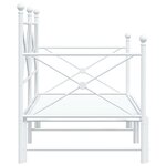vidaXL Lit de jour avec lit gigogne sans matelas blanc 80x200 cm acier