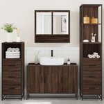 vidaXL Ensemble de meubles de salle de bain 4 Pièces chêne marron