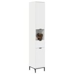 vidaXL Cabinet de salle de bain Blanc brillant 31 5 x 33 x 190 cm