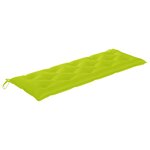 vidaXL Banc de jardin avec coussin vert vif 150 cm Bois de teck massif
