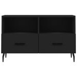 vidaXL Meuble TV Noir 80x36x50 cm Bois d'ingénierie