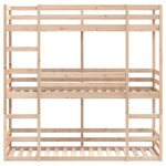 vidaXL Lit superposé triple 90x190 cm bois de pin massif