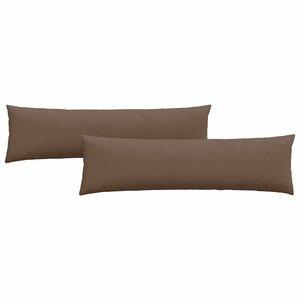 vidaXL Coussins de canapé 2 Pièces Marron 145 x 40 cm tissu