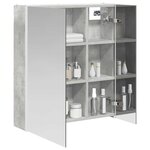 vidaXL Armoire Miroir de Salle de Bain Gris béton 63 5 x 15 5 x 70 cm