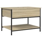 vidaXL Table basse chêne sonoma 70x50x50 cm bois d'ingénierie et métal
