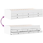 vidaXL Lit de jour avec tiroirs sans matelas blanc 100x200 cm