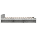 vidaXL Cadre de lit et tiroirs gris béton 120x190 cm bois d'ingénierie