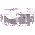 vidaXL Ensemble de canapé de jardin 7 Pièces Marron Poly rotin