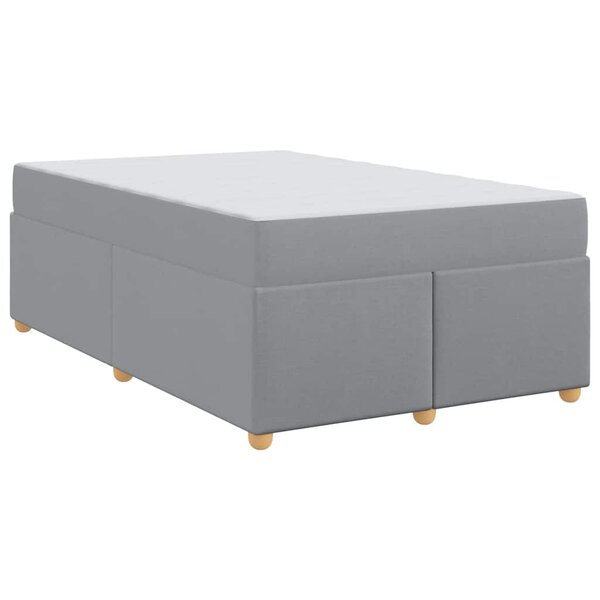 vidaXL Cadre de lit avec matelas Gris clair 120 x 200 cm tissu