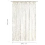 vidaXL Rideau en macramé 140x240 cm Coton
