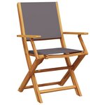 vidaXL Chaises de jardin lot de 2 anthracite bois acacia massif tissu