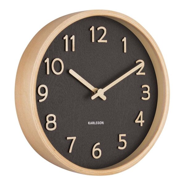 Horloge ronde en bois pure  22 cm