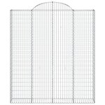 vidaXL Paniers à gabions arqués 11 Pièces 200x30x220/240 cm fer galvanisé