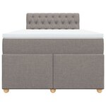 vidaXL Sommier à lattes de lit avec matelas taupe 120x190 cm tissu
