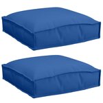vidaXL Coussin 2 Pièces Bleu royal 40 x 40 x 8 cm Tissu Oxford