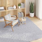 vidaXL Tapis de surface Carré HUARTE Gris 120 x 120 cm Polyester