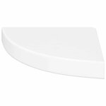 vidaXL Étagères d'angle flottantes 2 pièces Blanc brillant 25 x 25 x 3 8 cm MDF