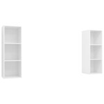 vidaXL Meubles TV muraux 2 Pièces Blanc Aggloméré
