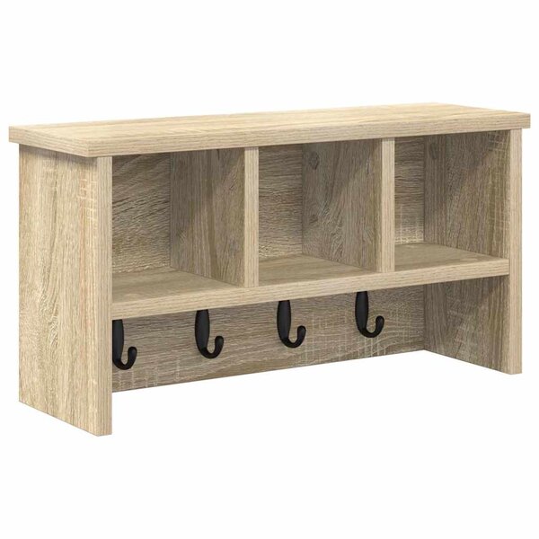 vidaXL Porte-manteau mural avec étagère Chêne sonoma 50 x 16 x 26 cm