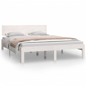 vidaXL Cadre de lit sans matelas blanc bois de pin massif 140x200 cm
