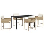 vidaXL Ensemble de salle à manger pour jardin 5 Pièces Beige polyrotin