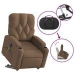 vidaXL Fauteuil inclinable de massage électrique Marron Tissu