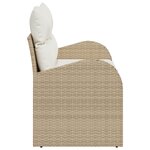 vidaXL Canapé de jardin 2 places avec coussins en poly rattan beige