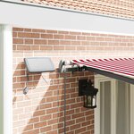 vidaXL Auvent Rétractable Rouge et blanc 600 × 300 cm tissu