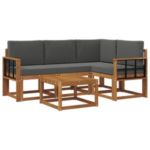 vidaXL Ensemble de canapés d'extérieur 5 pc Naturel et Anthracite