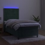 vidaXL Sommier à lattes de lit avec matelas et LED Vert foncé 90x200cm