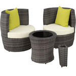 Tectake Salon de jardin NICE 2 places - gris