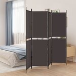 vidaXL Cloison de séparation 4 panneaux Marron 200x180 cm Tissu