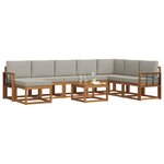 vidaXL Ensemble de canapés d'extérieur 9 Pièces Gris Naturel et Clair
