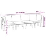 vidaXL Salon de jardin 4 Pièces avec coussins Bois d'acacia solide