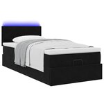vidaXL Cadre de lit ottoman avec matelas noir 90x190 cm velours