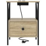 vidaXL Cabinet de chevet avec tiroir Chêne sonoma 41.5 x 40.5 x 55 cm