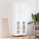 vidaXL Buffet haut Blanc 69 5x34x180 cm Bois d'ingénierie