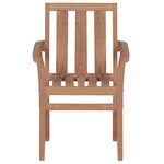 vidaXL Chaises de jardin empilables avec coussins lot de 8 Teck solide
