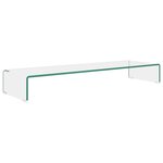 vidaXL Meuble TV/pour moniteur 100x30x13 cm verre transparent