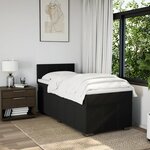 vidaXL Sommier à lattes de lit avec matelas Noir 90x200 cm Tissu