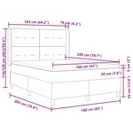 vidaXL Lit box avec matelas marron foncé 160 x 200 cm  tissu