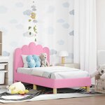 vidaXL Cadre de lit pour tout-petit avec tête de lit Rose 70 x 140 cm