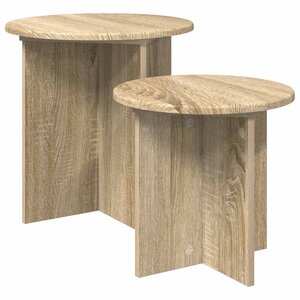vidaXL Ensemble de tables d'appoint avec stockage 2 Pièces Chêne Sonoma