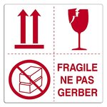 Étiquette d'expédition fragile manipuler avec précaution (lot de 500) (lot de 2)