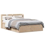 vidaXL Cadre de lit avec tête de lit 140x200 cm bois de pin massif