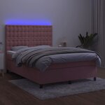 vidaXL Sommier à lattes de lit matelas et LED Rose 140x190 cm Velours
