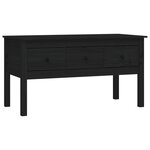 vidaXL Table basse Noir 102x49x55 cm Bois massif de pin